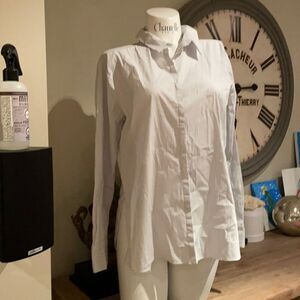 Dorothee Schumacher XL striped blouse with tie up neck